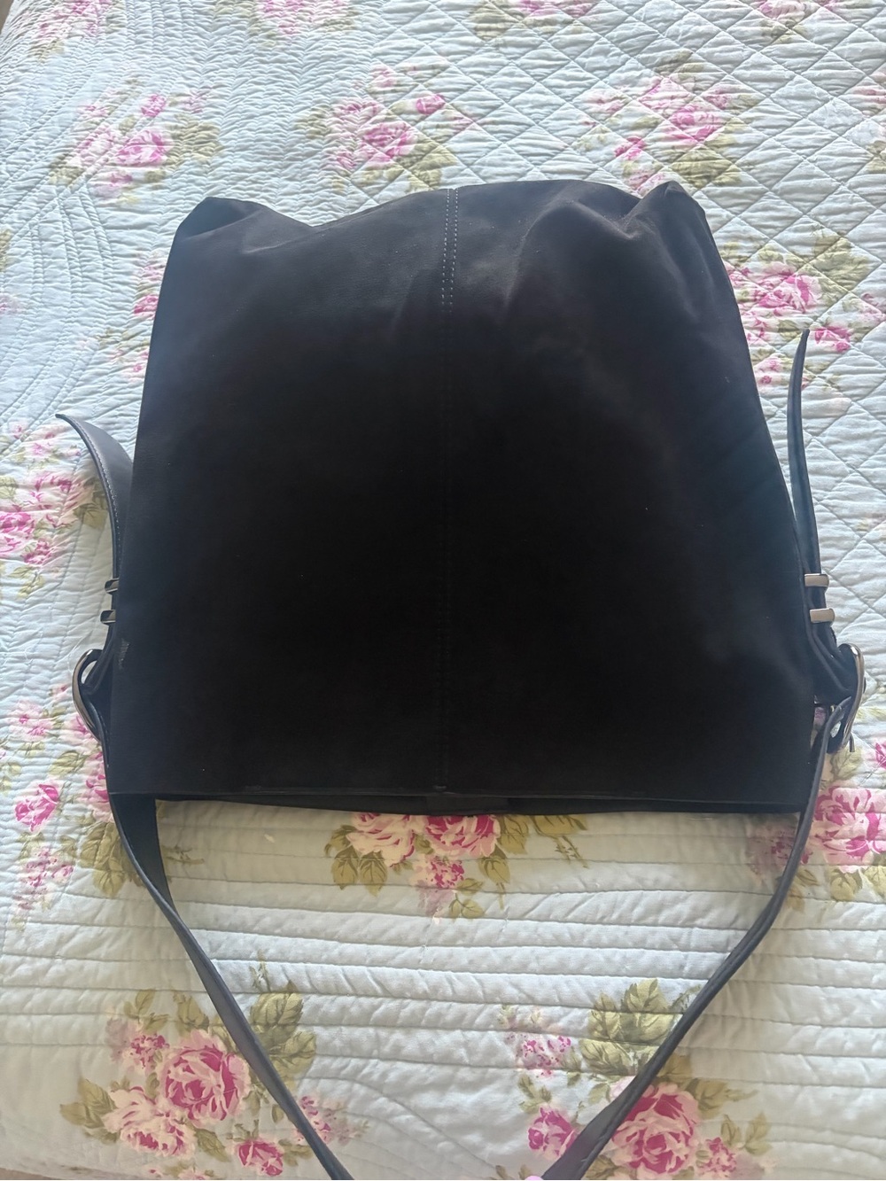Steve Madden Black Suede Shoulder Bag